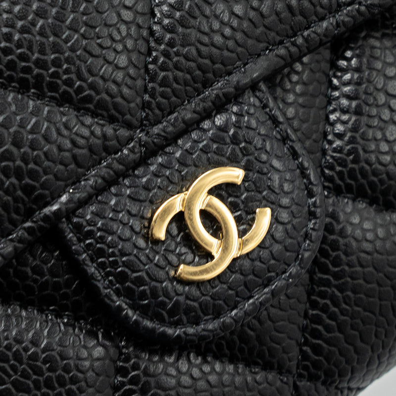 Chanel classic long flap wallet caviar black GHW