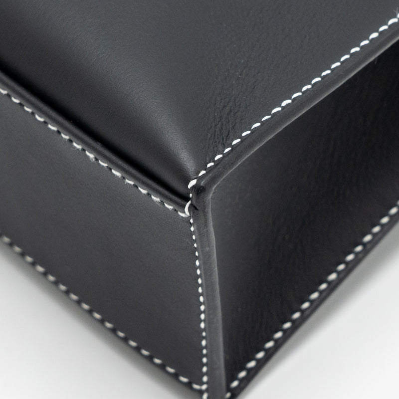 Hermes Kelly Pochette special order Swift black/ Gris perle SHW stamp K