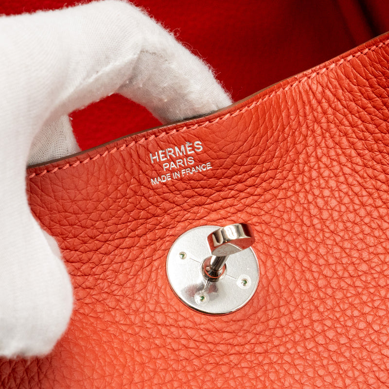 Hermes Lindy 30 Clemence AN Sanguine/Rose Jaipur SHW Stamp Square R