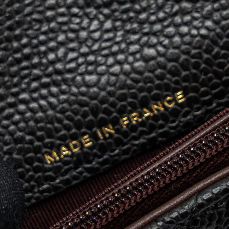 Chanel classic long flap wallet caviar black GHW