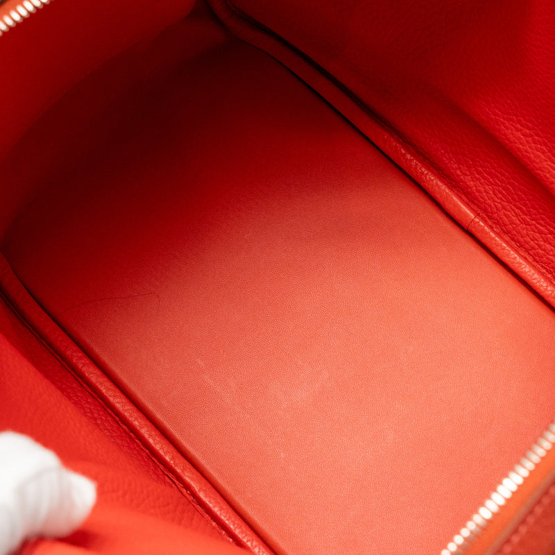 Hermes Lindy 30 Clemence AN Sanguine/Rose Jaipur SHW Stamp Square R