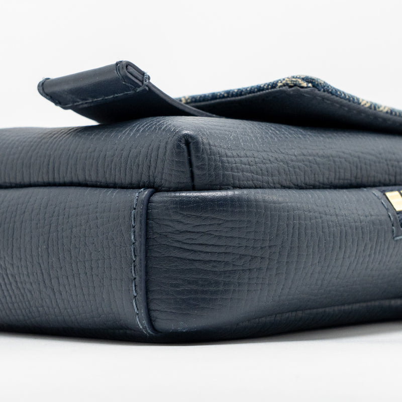 Louis Vuitton x Nigo Flat Double Phone Pouch Denim/Calfskin Blue GHW
