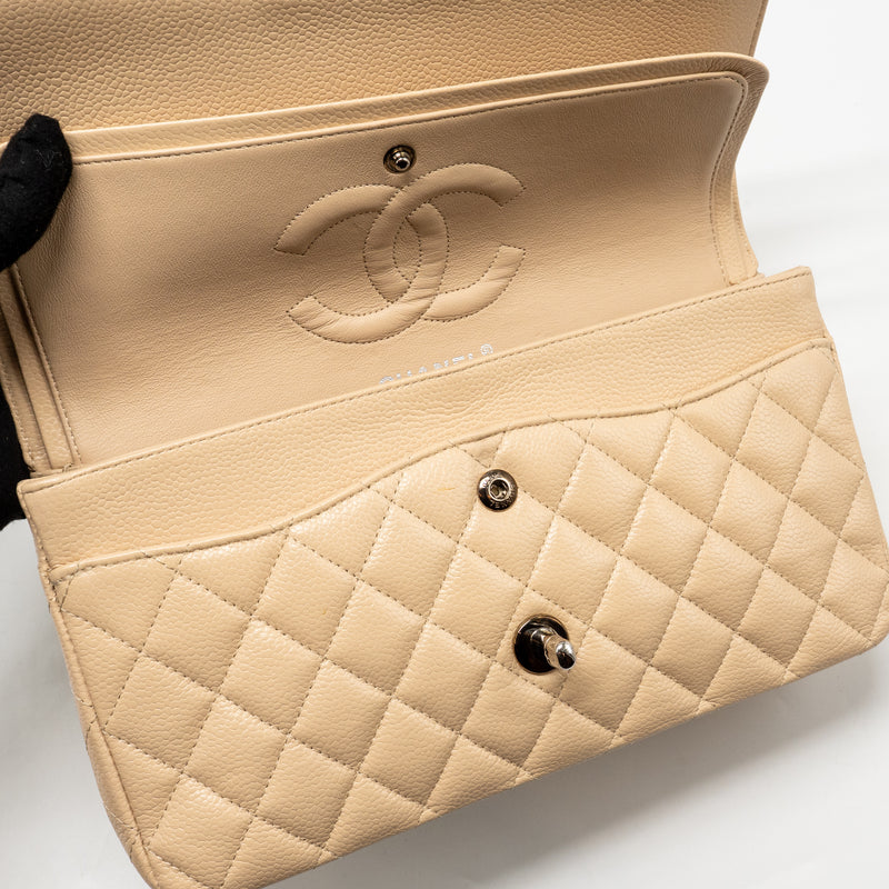 Chanel Medium Classic Double Flap Bag Caviar Beige LGHW