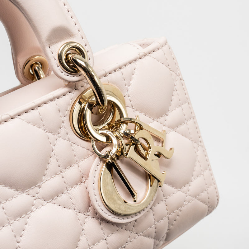 Dior Small Lady D-Joy Bag Cannage Lambskin Powder Pink LGHW