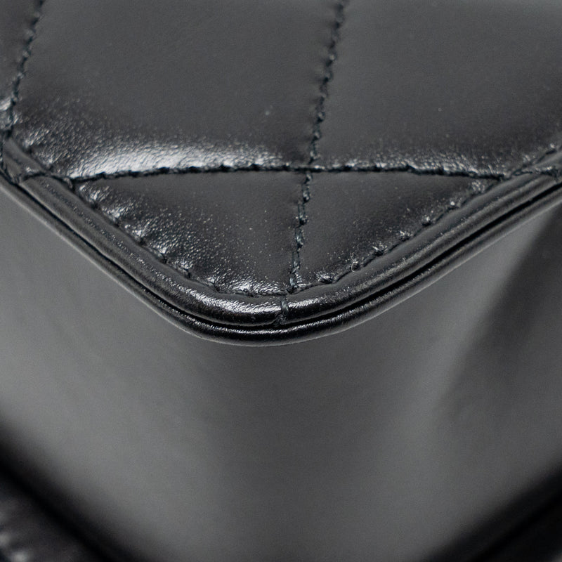 Chanel gold crush flap bag calfskin black GHW (microchip)