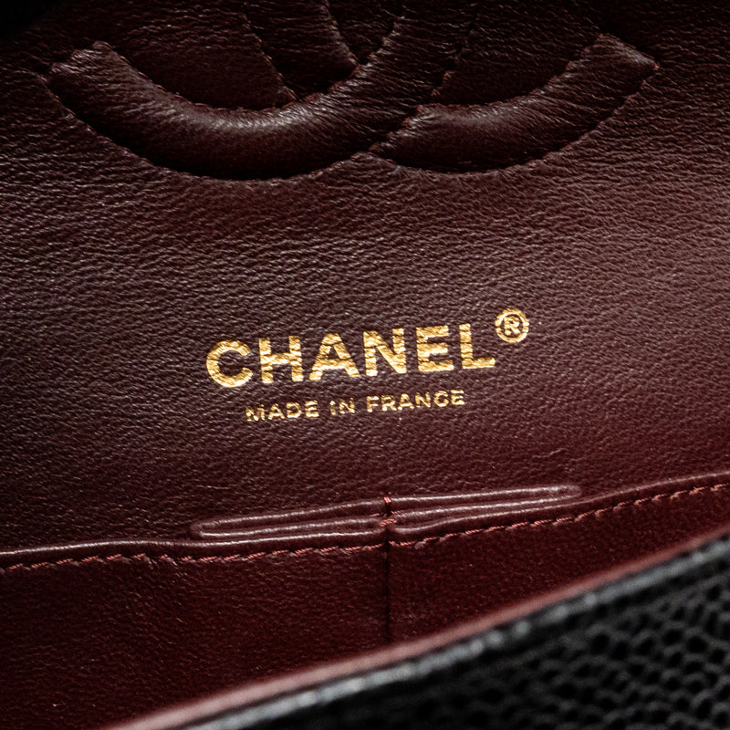 Chanel medium classic double flap bag caviar black GHW