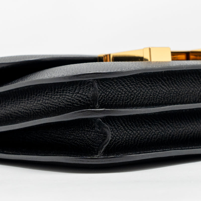 Hermes Mini Constance Epsom Black GHW Stamp B