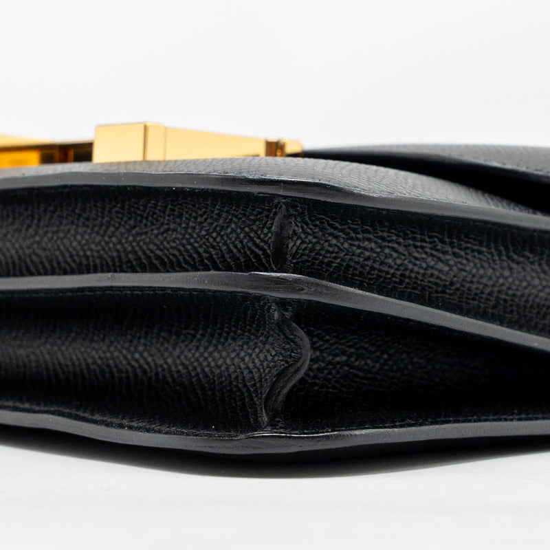 Hermes Mini Constance Epsom Black GHW Stamp B