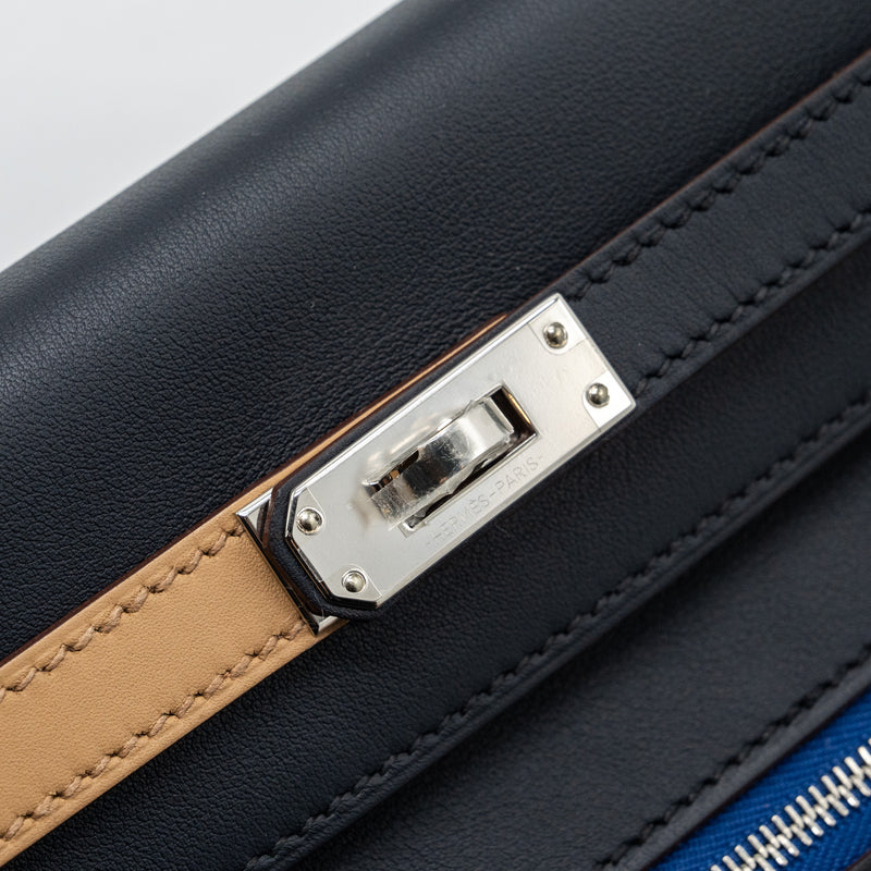 Hermes kelly colormatic SWIFT BLUE NUIT/CHAI/ETOUPE/GOLD/BLACK SHW STAMP U