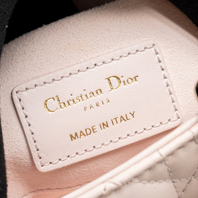 Dior Small Lady D-Joy Bag Cannage Lambskin Powder Pink LGHW