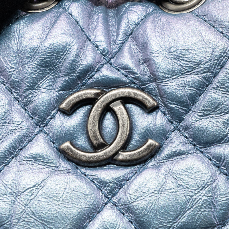 Chanel small Gabrielle backpack calfskin iridescent purple multicolour hardware