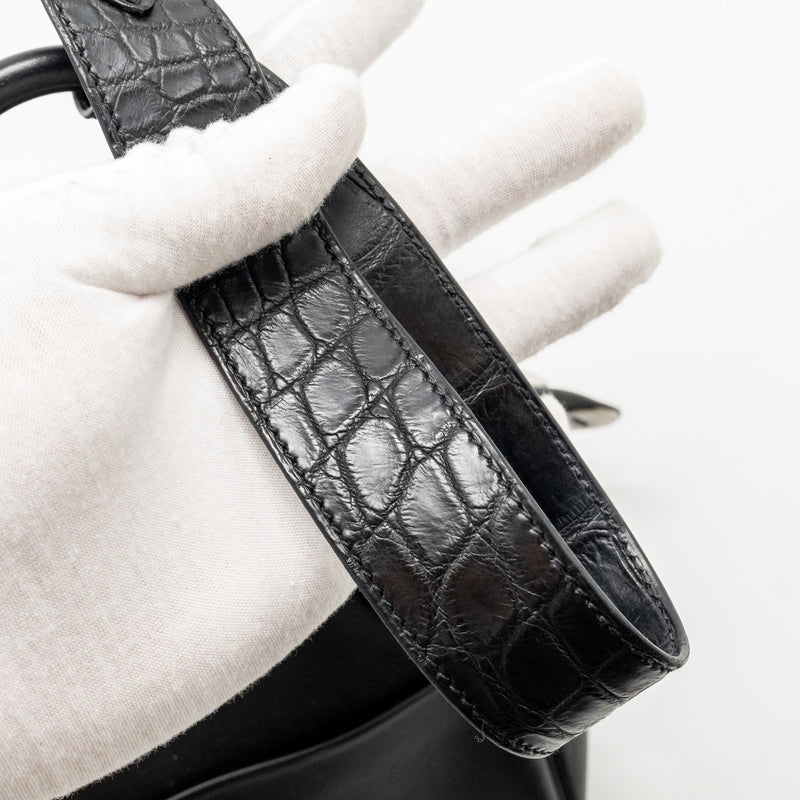 Hermes Touch Lindy 30 Swift/Alligator Mississippiensis Black SHW Stamp C