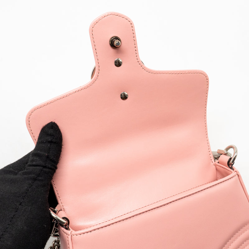 Gucci GG Marmont Mini Top Handle Bag Calfskin Pink SHW
