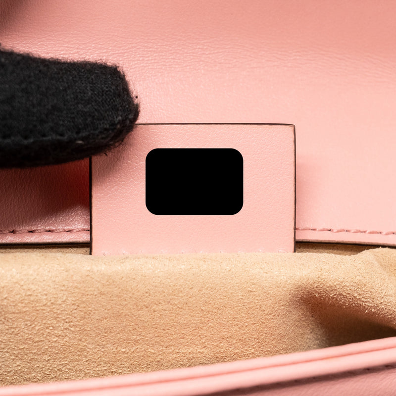 Gucci GG Marmont Mini Top Handle Bag Calfskin Pink SHW
