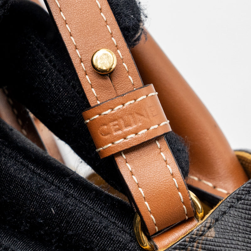 Celine Mini Vertical Cabas Triomphe Canvas Brown GHW