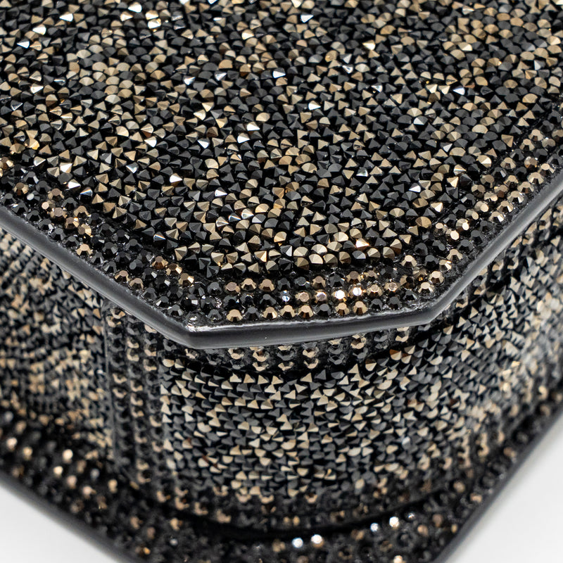 Bvlgari Serpentine Mini Tote Bag Crystal Sparkle Calfskin Antique Bronze/Gold GHW