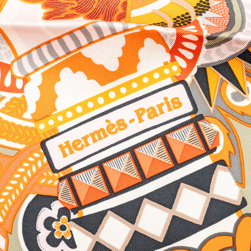 Hermes 90CM Silk Scarf Duo Cosmique Multicolour