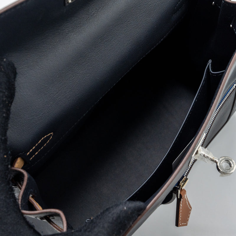 Hermes kelly colormatic SWIFT BLUE NUIT/CHAI/ETOUPE/GOLD/BLACK SHW STAMP U