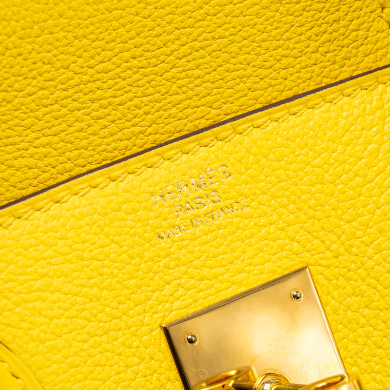 Hermes Birkin 30 Taurillon Novillo Jaune De Naples GHW Stamp D