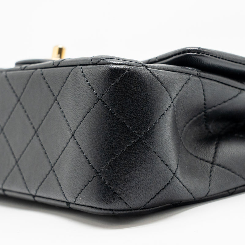 Chanel Pearl Crush mini rectangular flap bag lambskin black GHW (microchip)