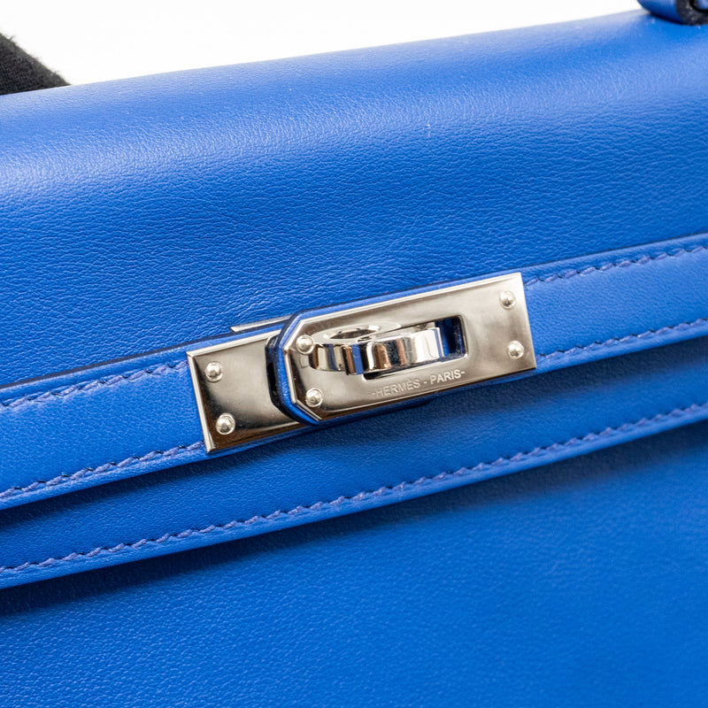 Hermes Kelly 25 Swift Blue Royal SHW Stamp U