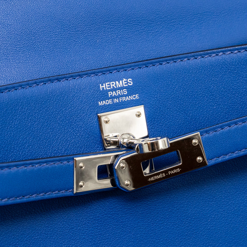 Hermes Kelly 25 Swift Blue Royal SHW Stamp U