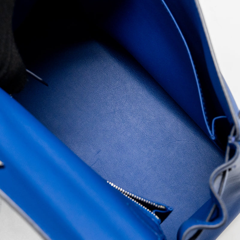 Hermes Kelly 25 Swift Blue Royal SHW Stamp U