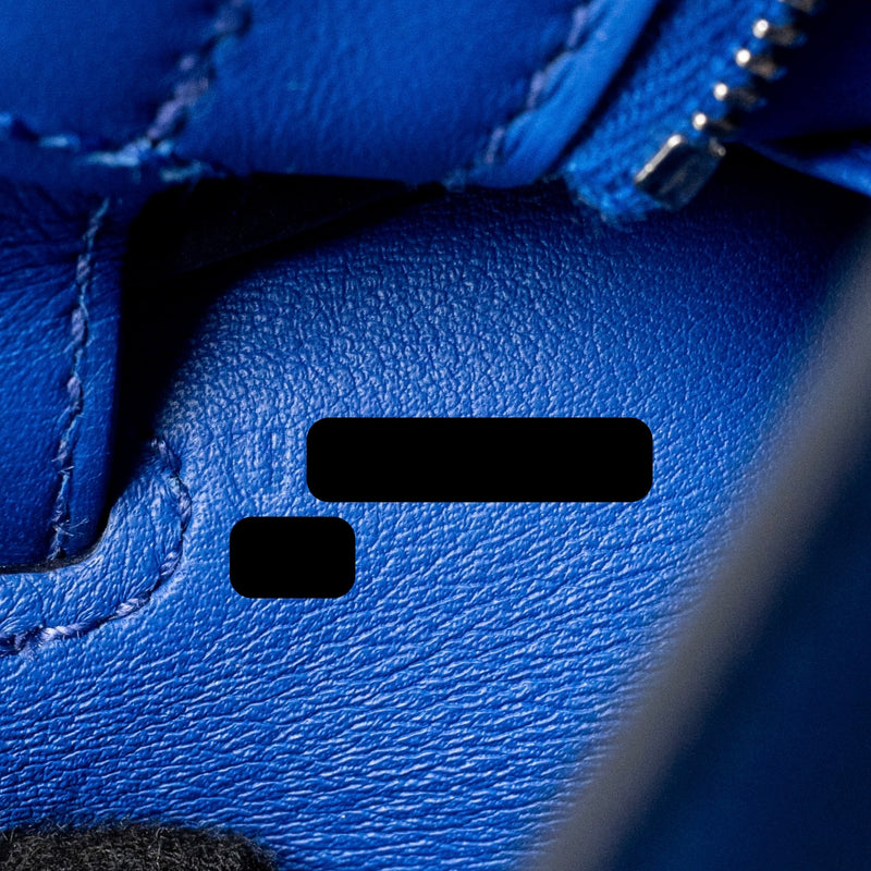 Hermes Kelly 25 Swift Blue Royal SHW Stamp U