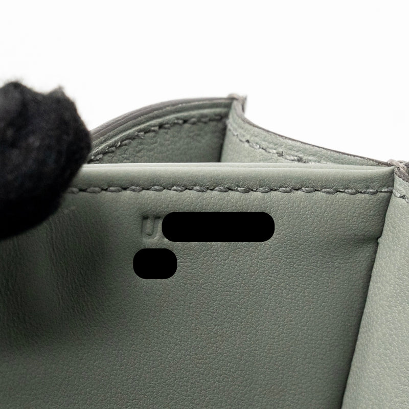 Hermes Constance Mini Alligator Mississippiensis 0V Gris Ciment GHW Stamp U