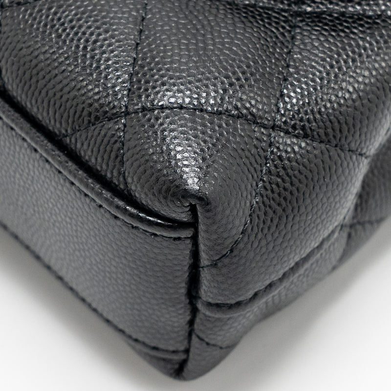 Chanel Coco Handle Mini Clutch with Chain Caviar Black LGHW (Microchip)