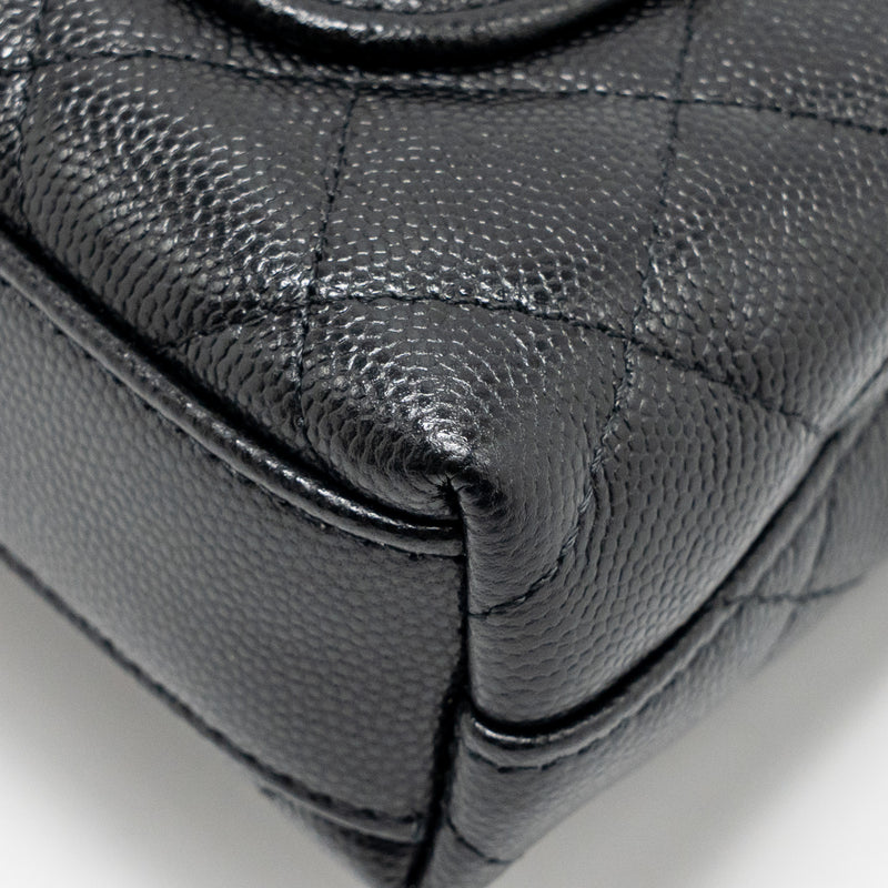 Chanel Coco Handle Mini Clutch with Chain Caviar Black LGHW (Microchip)