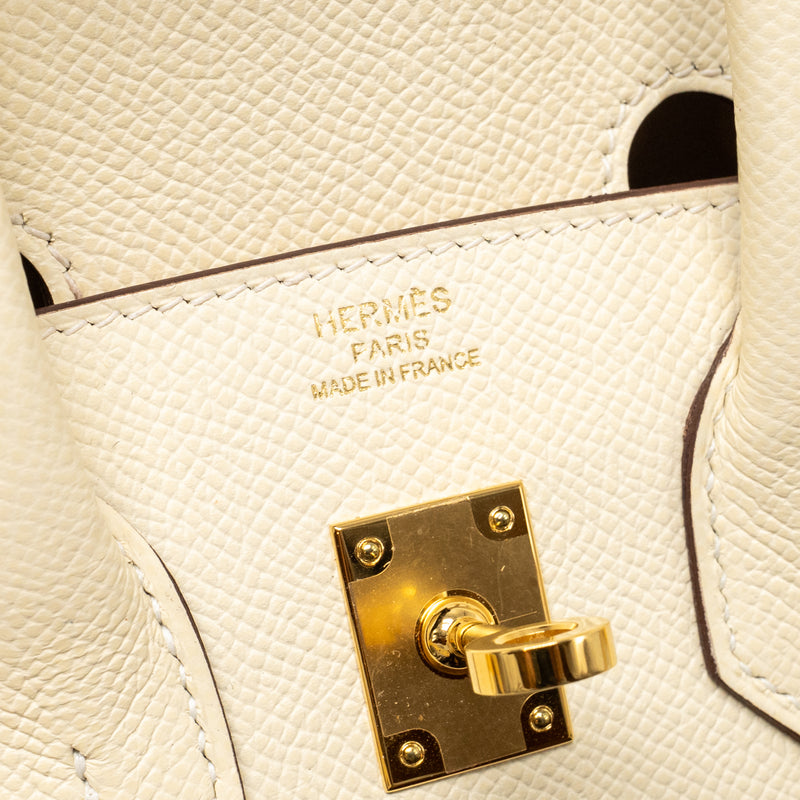 Hermes birkin 25 epsom nata GHW stamp z