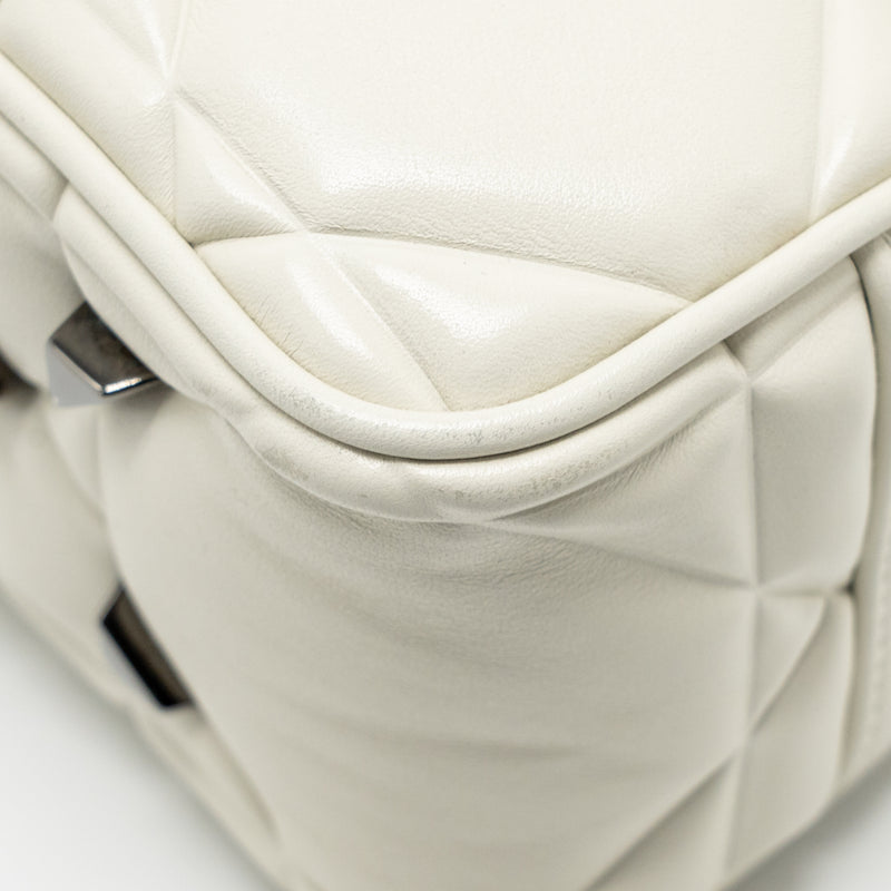 Dior Lady 95.22 Handbag Lambskin White with Black Hardware