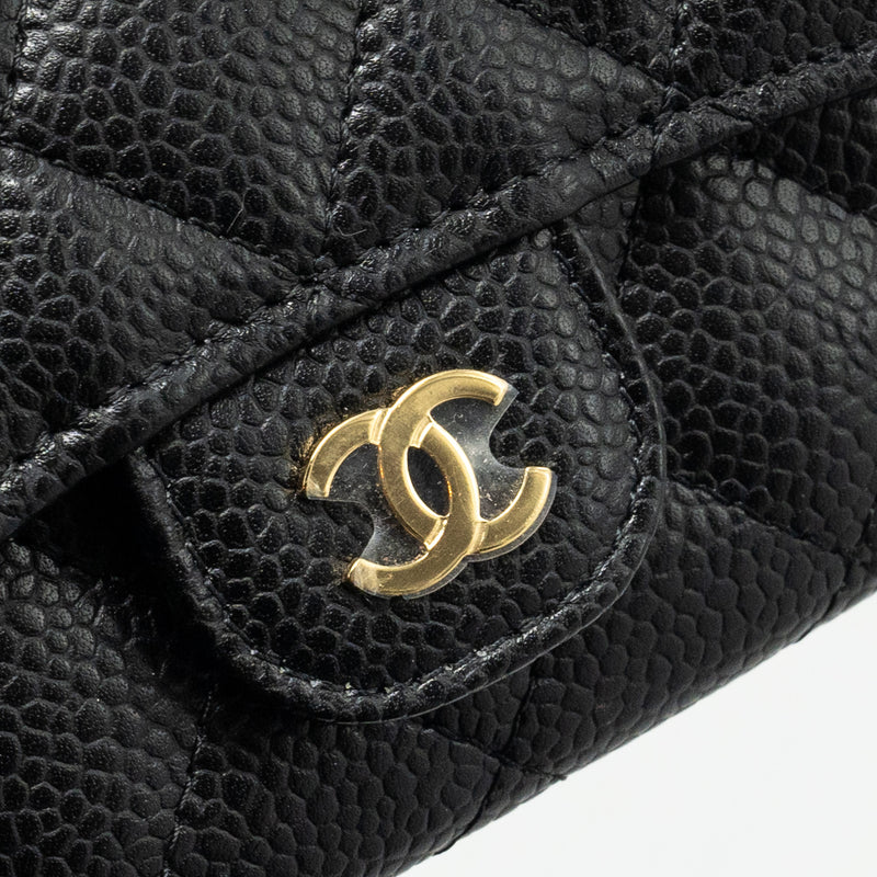 Chanel Classic Flap Card Holder Caviar Black GHW (microchip)