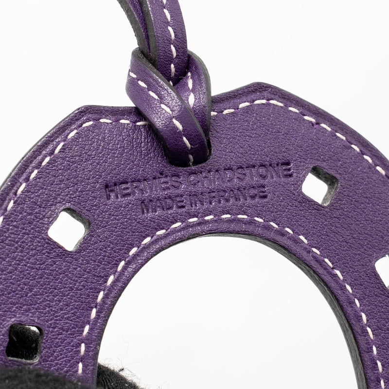 Hermes Horseshoe Bag Charm Leather Anemone