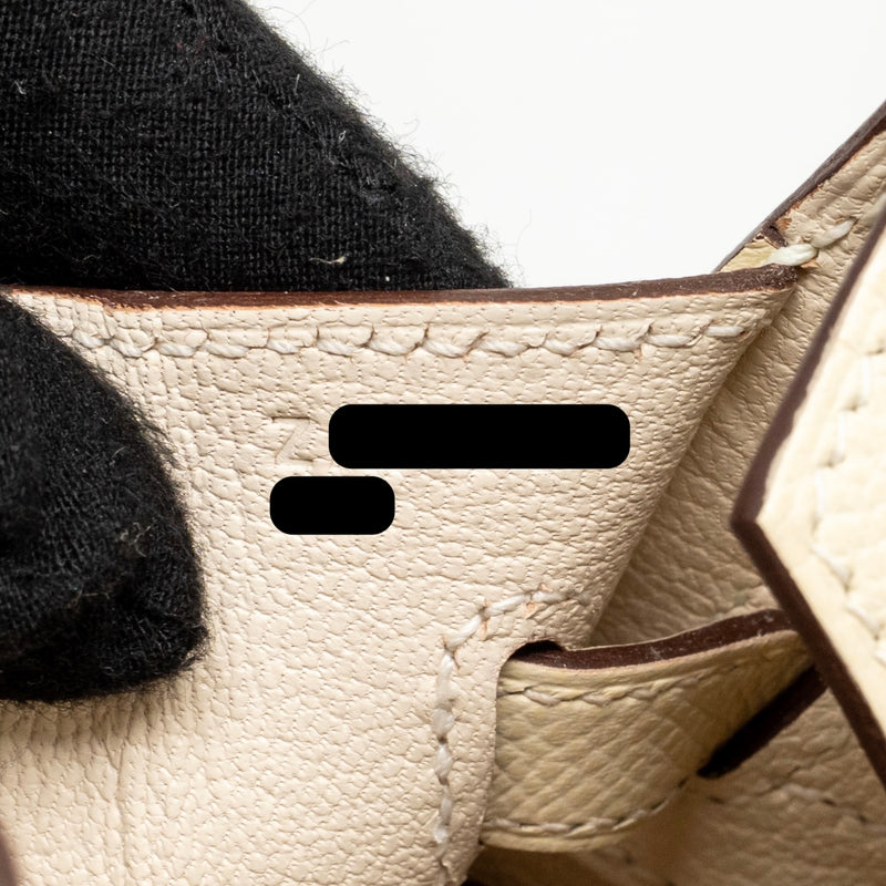 Hermes birkin 25 epsom nata GHW stamp z