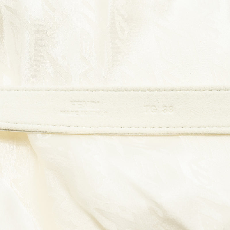 Fendi size 38 brush Jacqu shirt Stain silk White