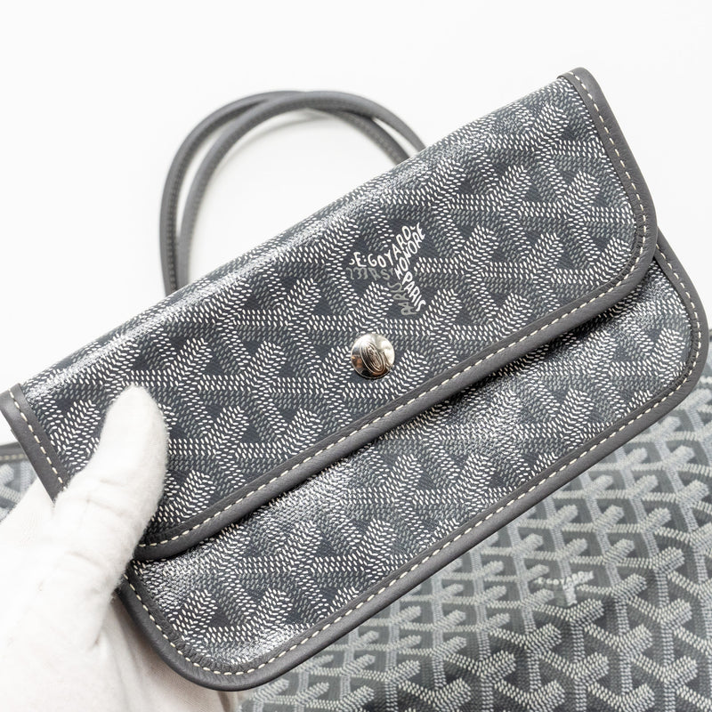 Goyard Saint Louis PM Tote Bag Goyardline Canvas Grey SHW