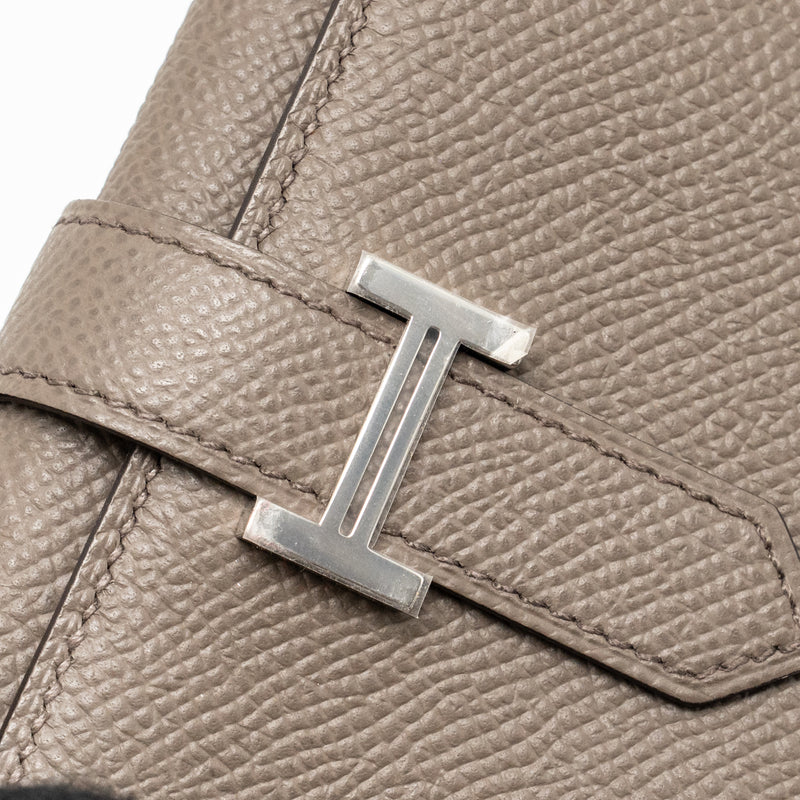 Hermes bearn compact wallet epsom gris etain SHW stamp W