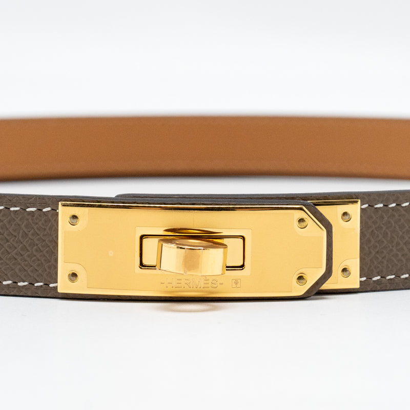 Hermes Kelly 18 Belt Epsom Etoupe GHW Stamp B