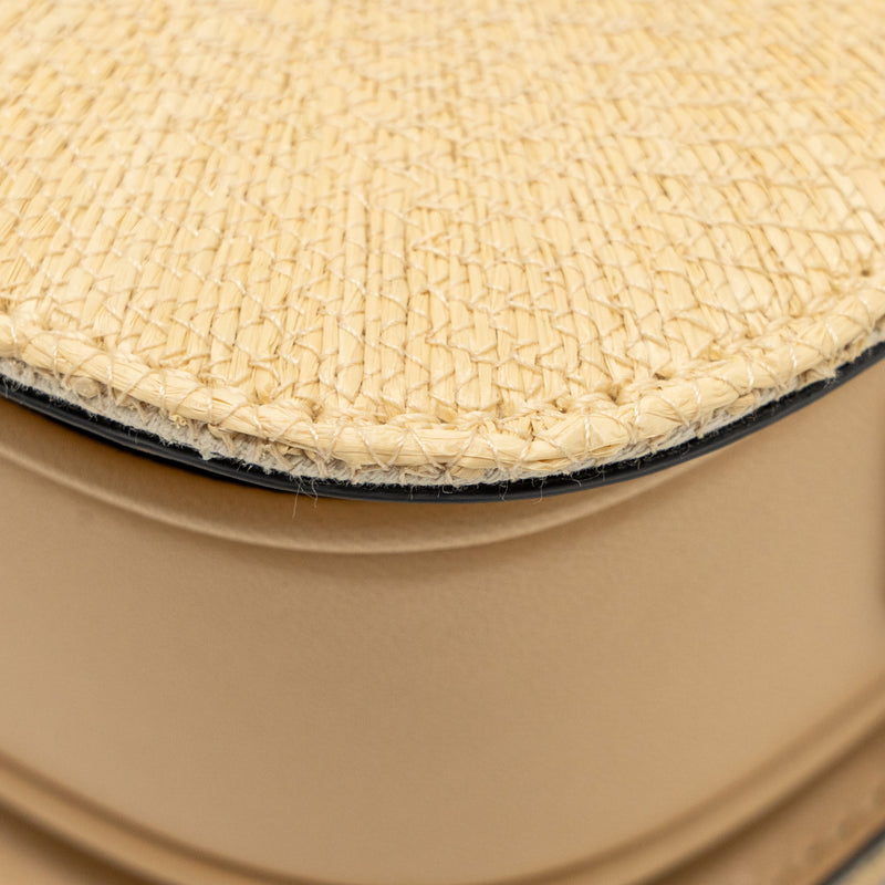 Valentino Small Supervee Crossbody Bag Leather/Raffia Beige GHW