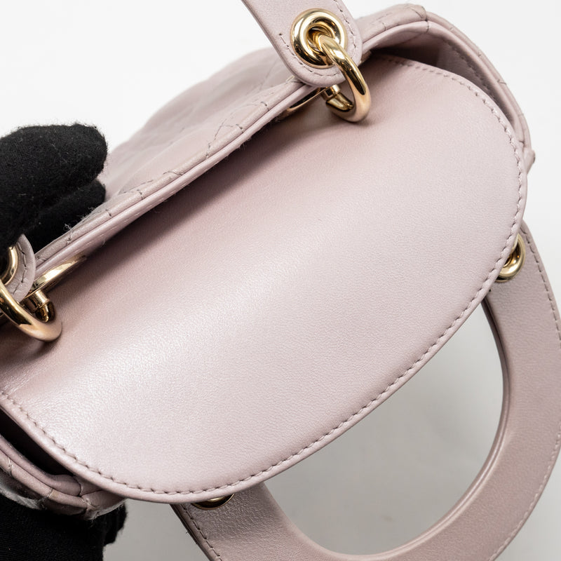 DIOR Mini Lady Dior Lambskin Light Pink LGHW