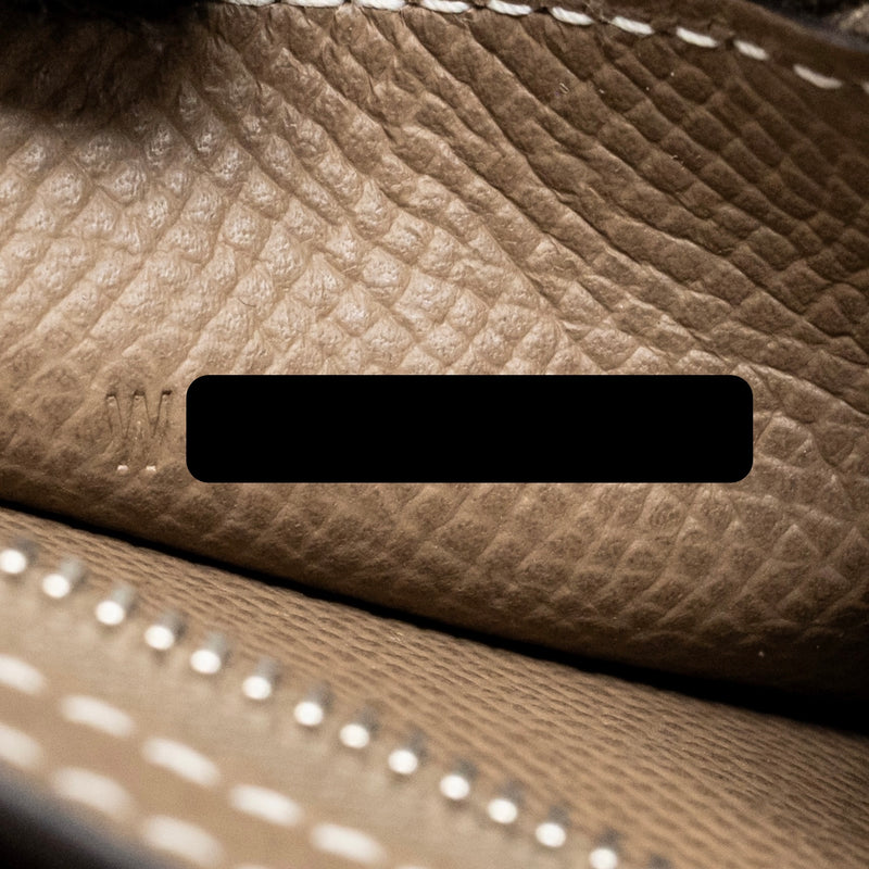 Hermes bearn compact wallet epsom gris etain SHW stamp W