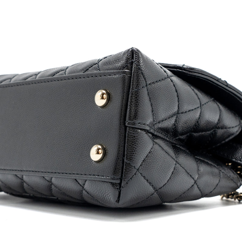 Chanel small coco handle caviar Black LGHW (microchip)