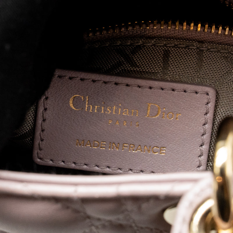 DIOR Mini Lady Dior Lambskin Light Pink LGHW