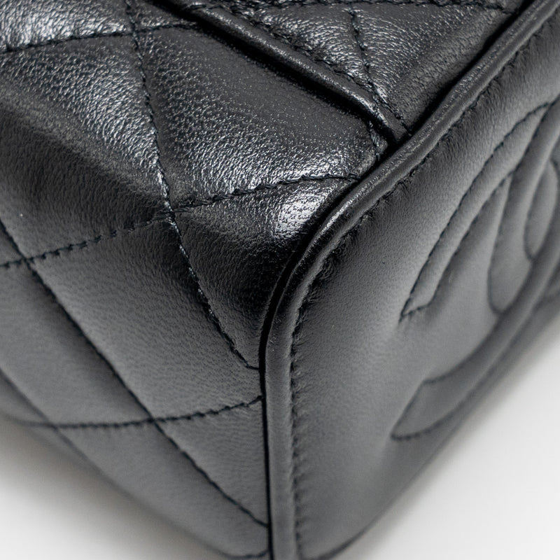 Chanel Pearl Crush Mini Vanity with Chain Lambskin Black GHW (Microchip)