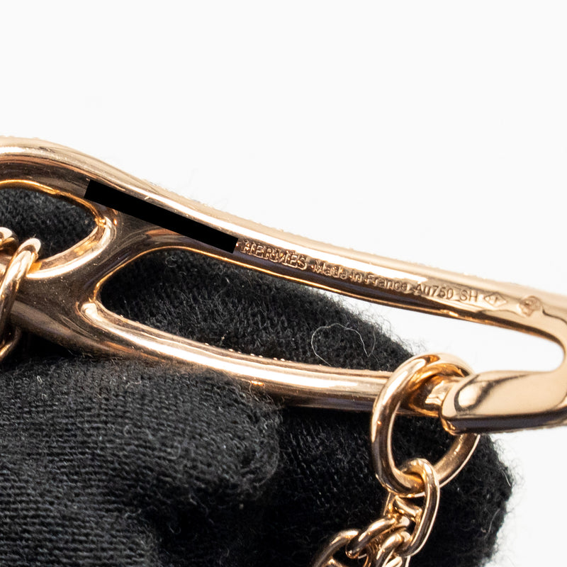 Hermes Size SH Chaine d’ancre Punk Bracelet, Medium Model, Rode Gold/Diamonds
