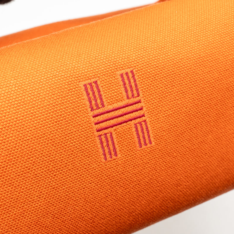 Hermes Bride-a-Brac Travel Case, Small Model Canvas Orange Feu SHW
