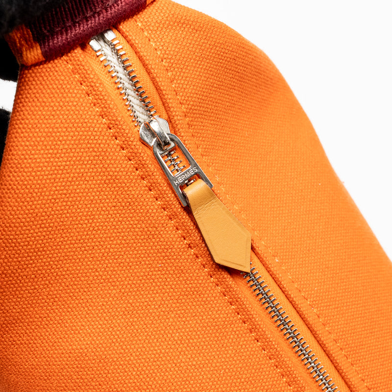 Hermes Bride-a-Brac Travel Case, Small Model Canvas Orange Feu SHW