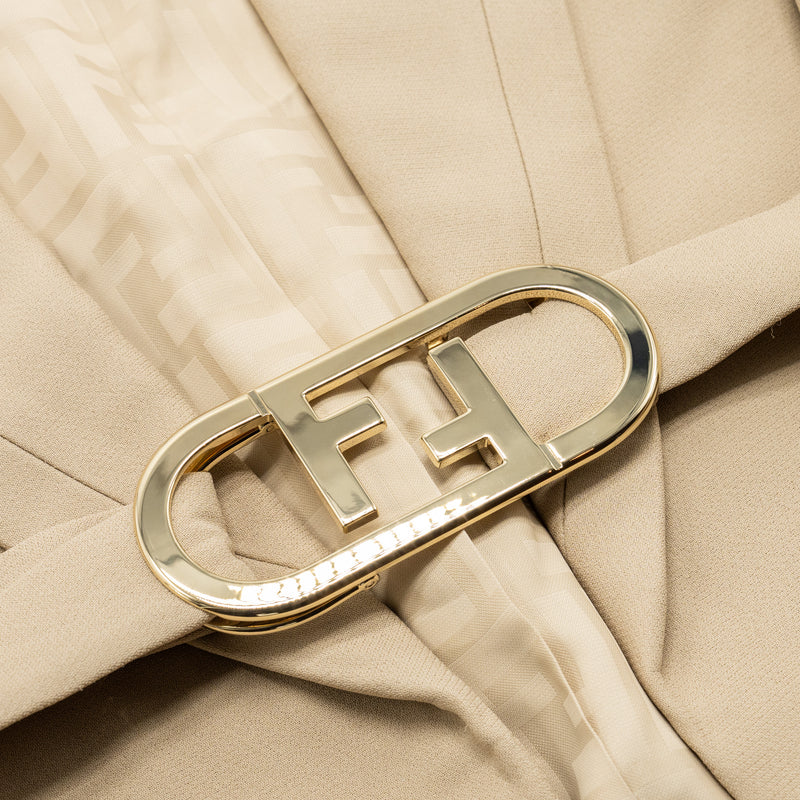 Fendi size 34 jacket silk/viscose/polyamide beige